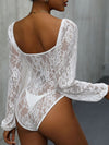 Explore More Collection - Lace Balloon Sleeve Bodysuit