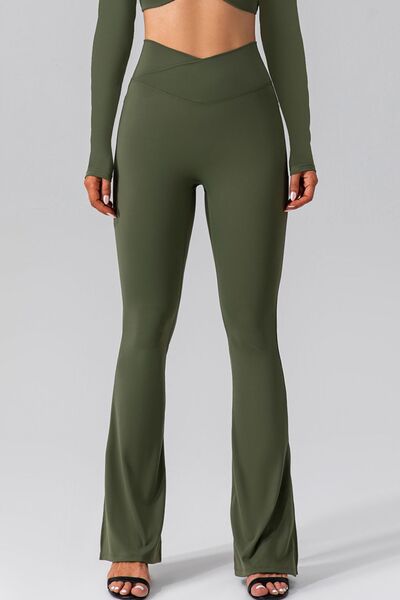 Explore More Collection - High Waist Slit Pocketed Active Pants