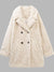 Explore More Collection - Faux Fur Button Up Lapel Neck Coat