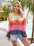 Explore More Collection - Color Block Openwork Boat Neck Cover Up