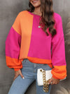 Explore More Collection - Color Block Round Neck Sweater