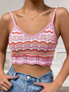 Explore More Collection - Openwork Striped Scoop Neck Cami