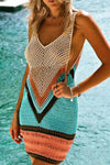 Explore More Collection - Double Take Openwork V-Neck Tank Knit Cover Up