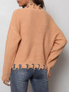 Explore More Collection - Waffle-Knit Dropped Shoulder Blouse