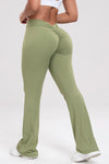 Explore More Collection - Ruched High Waist Bootcut Active Pants