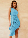 Explore More Collection - Slit Tied Single Shoulder Dress