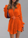 Explore More Collection - Button Up Dropped Shoulder Shirt Dress