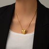 Explore More Collection - Inlaid Zircon Heart Stainless Steel Necklace