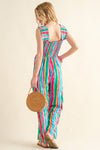 Explore More Collection - And The Why Full Size Striped Smocked Sleeveless Jumpsuit