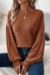Explore More Collection - Round Neck Lantern Sleeve T-Shirt