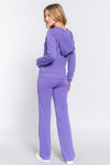 Explore More Collection - ACTIVE BASIC French Terry Zip Up Hoodie and Drawstring Pants Set