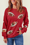 Explore More Collection - Sequin Football Patch Sweatshirt