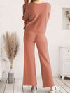 Explore More Collection - Long Sleeve Lounge Top and Drawstring Pants Set