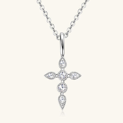 Explore More Collection - 925 Sterling Silver Moissanite Cross Pendant Necklace