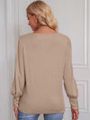 Explore More Collection - Round Neck Lantern Sleeve Blouse