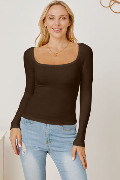 Explore More Collection - Square Neck Long Sleeve T-Shirt