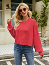 Explore More Collection - Round Neck Lantern Sleeve Sweater