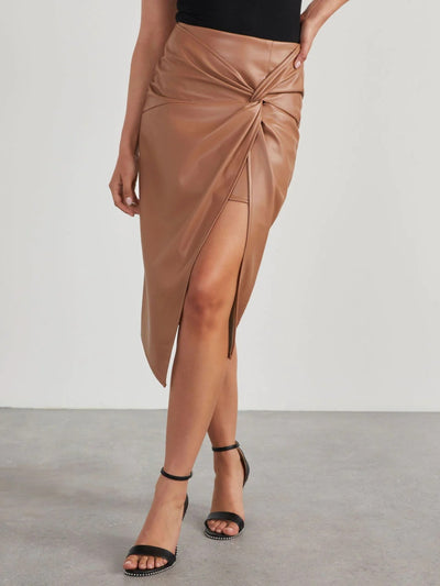 Explore More Collection - Twist Detail High Waist Skirt