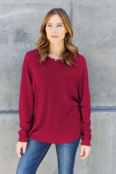 Explore More Collection - Double Take Full Size Round Neck Long Sleeve T-Shirt