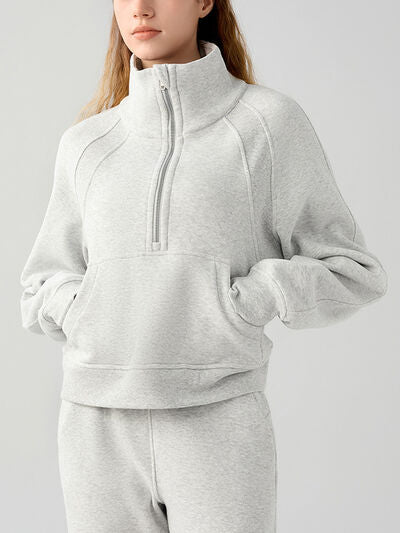 Explore More Collection - Half Zip Pocketed Active Sweatshirt