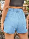 Explore More Collection - High Waist Denim Shorts with Pockets