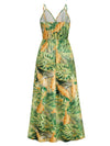 Explore More Collection - Printed Surplice Spaghetti Strap Dress