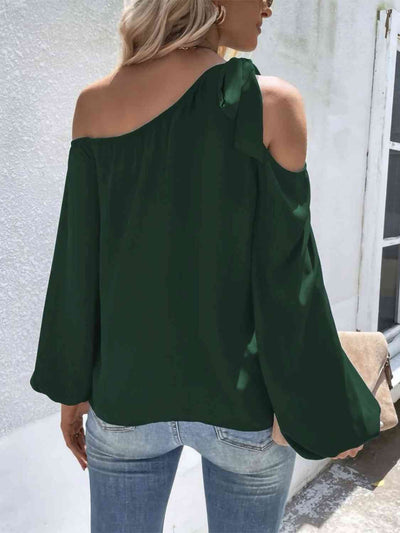 Explore More Collection - Cold-Shoulder Long Sleeve Blouse
