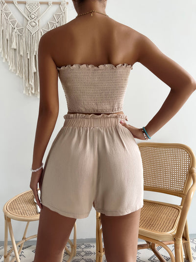 Explore More Collection - Sweetheart Neck Tube Top and Shorts Set