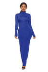 Explore More Collection - Mock Neck Long Sleeve Maxi Slim Dress