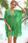 Explore More Collection - Double Take Openwork Lace Up Side Knit Cover Up