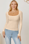 Explore More Collection - Square Neck Long Sleeve T-Shirt