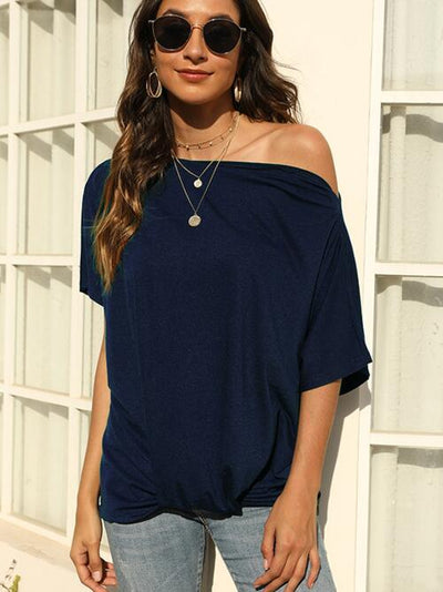 Explore More Collection - One Shoulder Short Sleeve T-Shirt