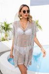 Explore More Collection - Openwork Slit V-Neck Cover Up