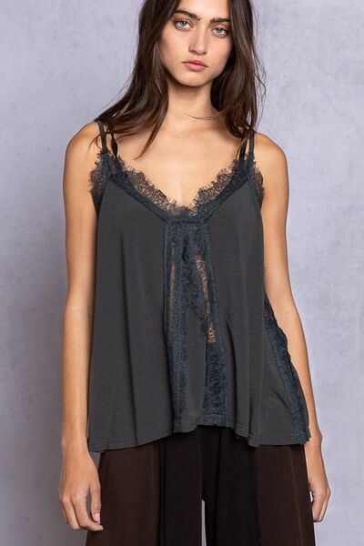 Explore More Collection - POL Lace Detail V-Neck Cami