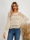 Explore More Collection - Cutout Round Neck Knit Top