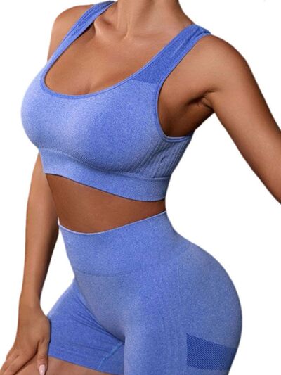 Explore More Collection - Cutout Scoop Neck Tank and Shorts Active Set