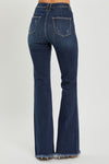 Explore More Collection - RISEN High Waist Raw Hem Flare Jeans