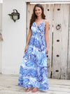 Explore More Collection - Printed Surplice Spaghetti Strap Dress