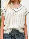 Explore More Collection - Cable-Knit Cap Sleeve Sweater Vest