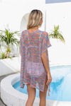 Explore More Collection - Openwork Slit V-Neck Cover Up