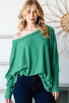 Explore More Collection - Reborn J Exposed Seam Lantern Sleeve Top