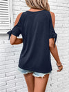 Explore More Collection - Keyhole Cold Shoulder T-Shirt