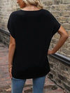 Explore More Collection - Heathered V-Neck Short Sleeve T-Shirt