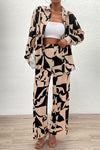 Explore More Collection - Printed Button Up Shirt and Pants Set