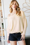 Explore More Collection - Reborn J Exposed Seam Lantern Sleeve Top