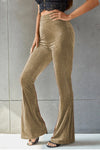 Explore More Collection - Ribbed High Waist Flare Pants