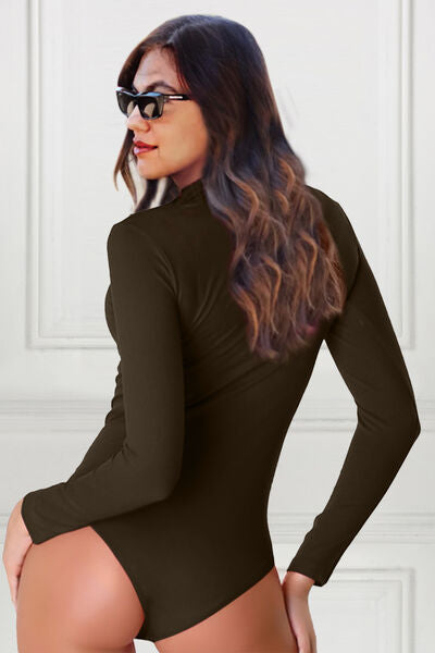 Explore More Collection - Basic Bae Full Size Mock Neck Long Sleeve Bodysuit