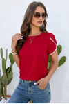 Explore More Collection - Round Neck Petal Sleeve T-Shirt