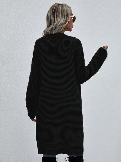 Explore More Collection - Open Front Long Sleeve Cardigan