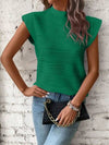 Explore More Collection - Mock Neck Cap Sleeve T-Shirt